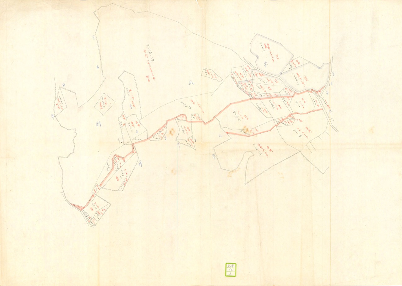 岩崎炭鉱文書内に残されている「大辻付近字図」の写真